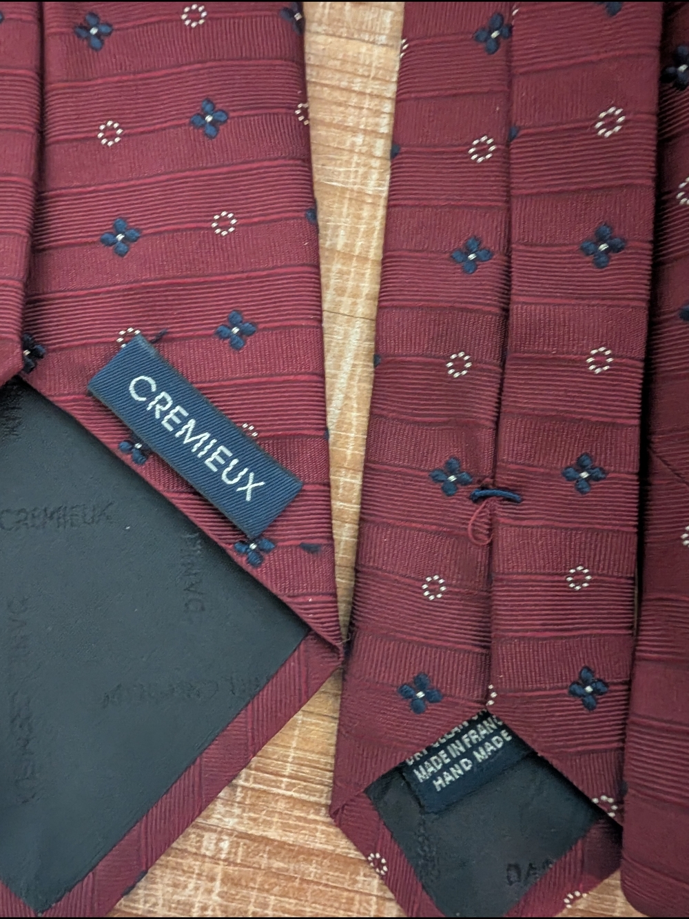 Daniel Cremieux Burgundy Tie with Navy and White Accents